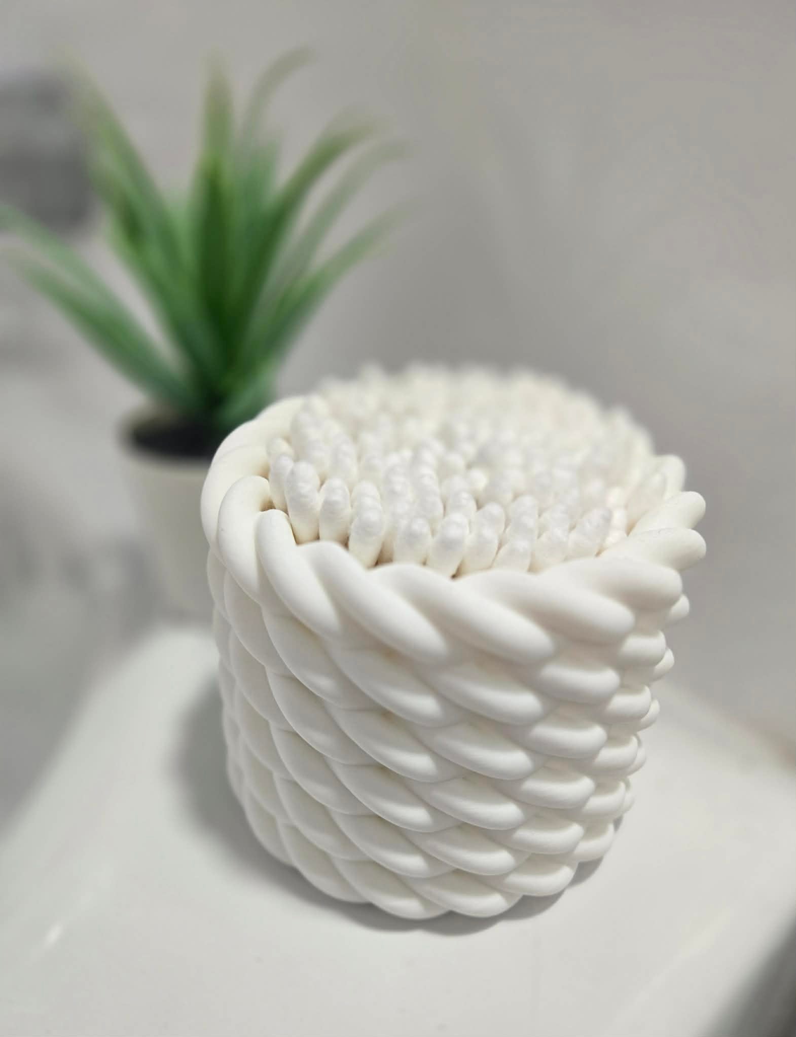 Pot à Q-tips décoratif